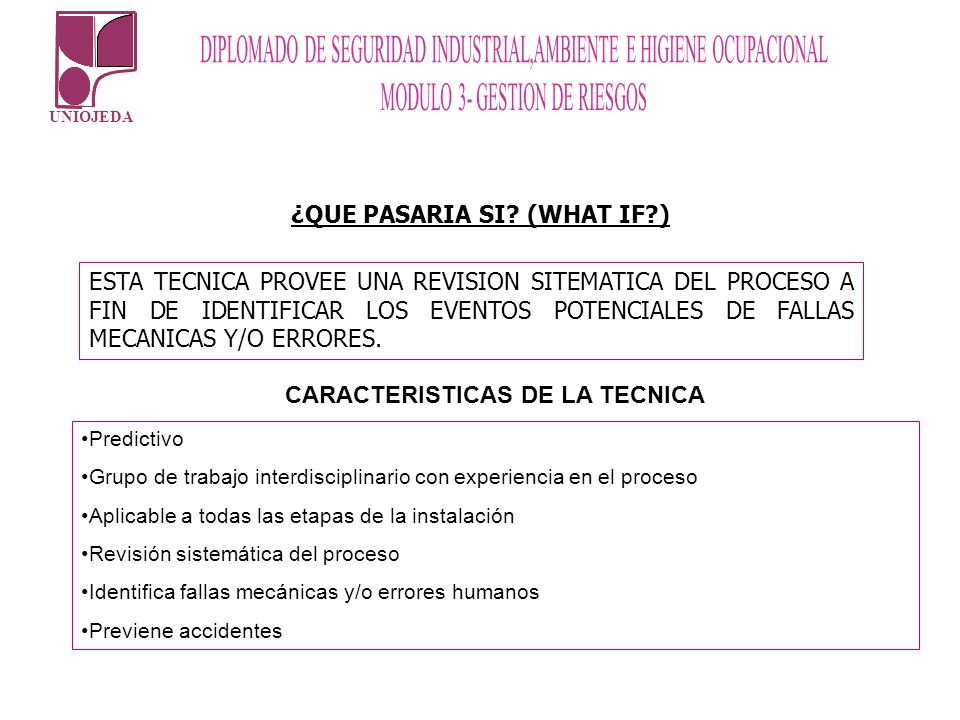 ¿QUE PASARIA SI (WHAT IF ) CARACTERISTICAS DE LA TECNICA