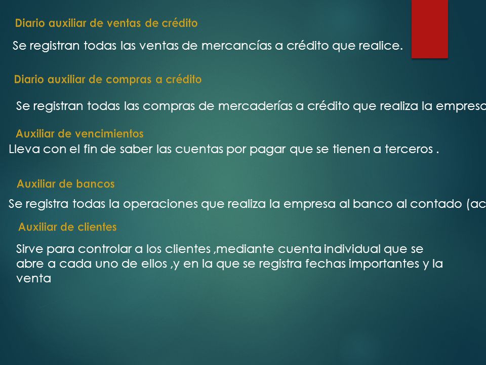 Se registran todas las ventas de mercancías a crédito que realice.