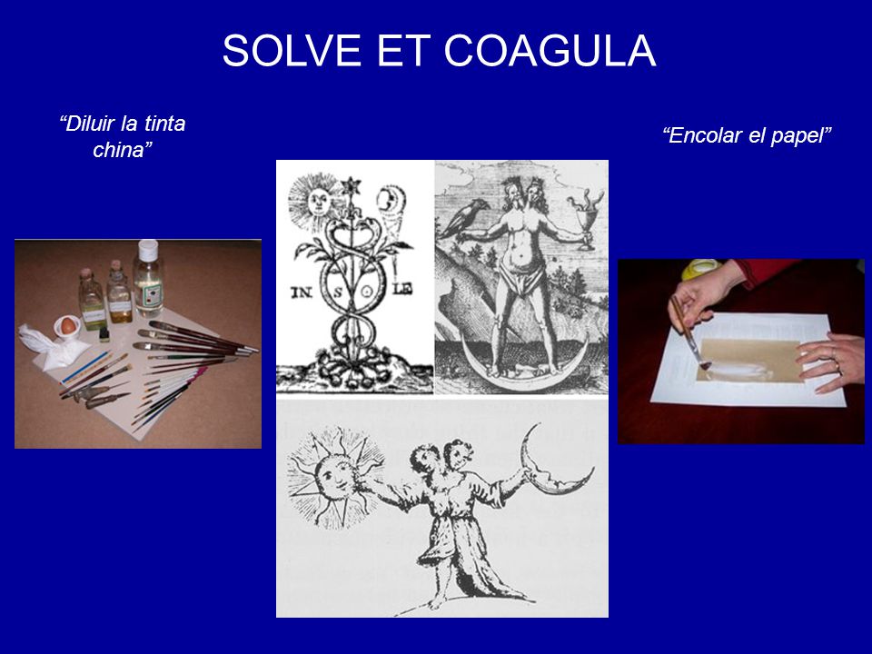 SOLVE ET COAGULA Diluir la tinta china Encolar el papel