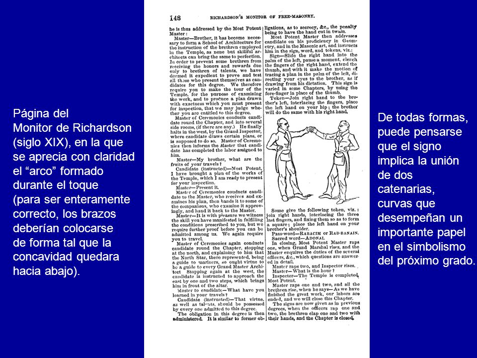 Página del Monitor de Richardson. (siglo XIX), en la que. se aprecia con claridad. el arco formado.