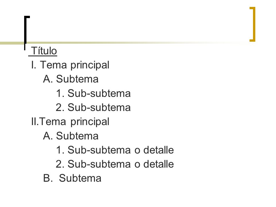 Título I. Tema principal A. Subtema 1. Sub-subtema 2. Sub-subtema