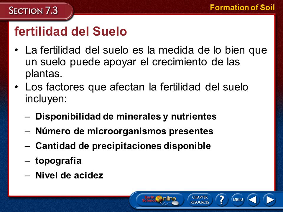 Formation of Soil fertilidad del Suelo. La fertilidad del suelo es la medida de lo bien que un suelo puede apoyar el crecimiento de las plantas.
