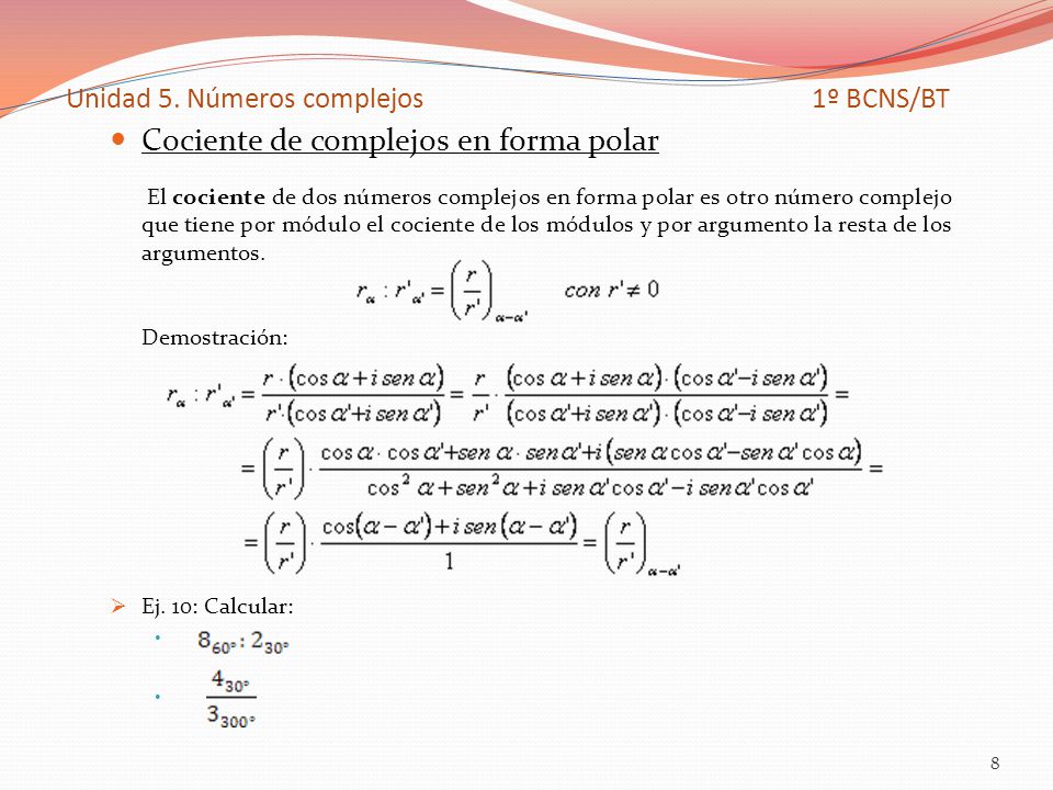 Unidad 5 Numeros Complejos Ppt Video Online Descargar