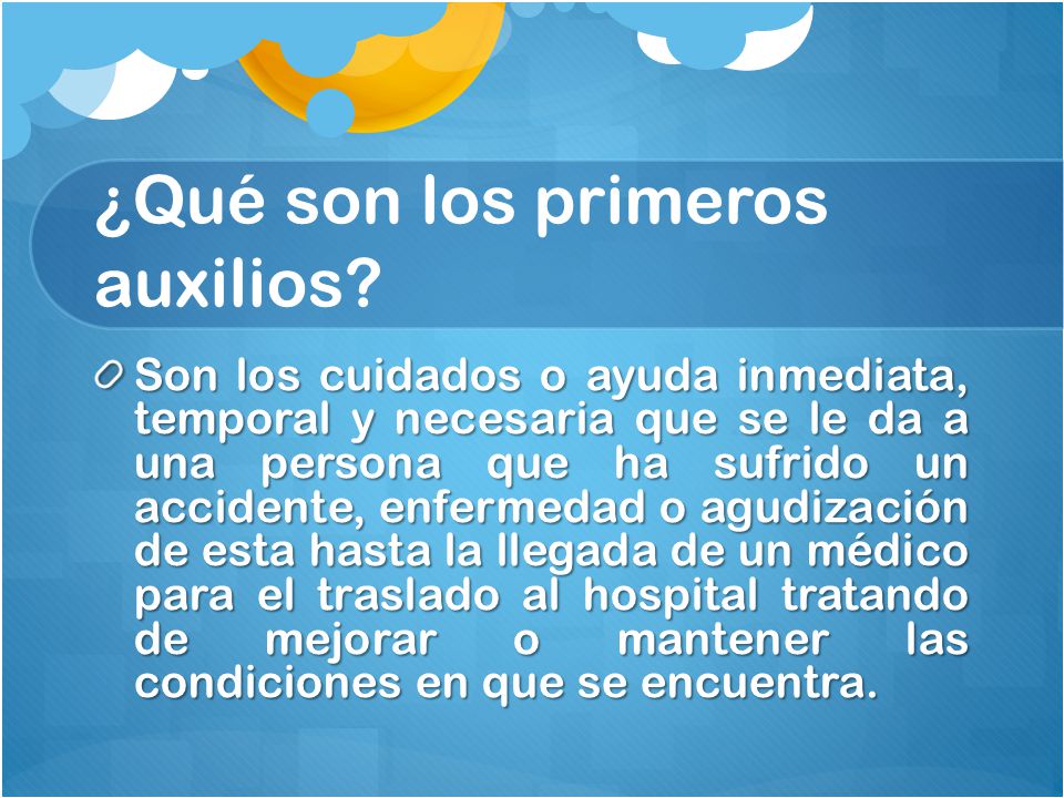 ¿Qué son los primeros auxilios