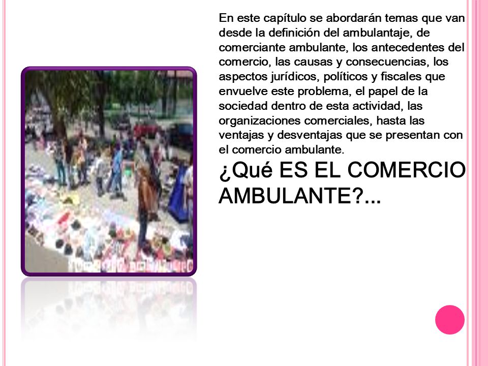 ¿Qué ES EL COMERCIO AMBULANTE ...