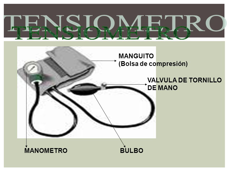 TENSIOMETRO MANGUITO (Bolsa de compresión) VALVULA DE TORNILLO DE MANO