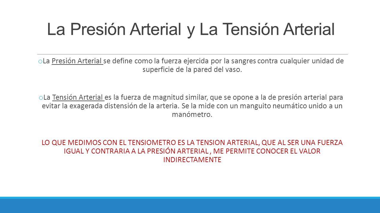 La Presión Arterial y La Tensión Arterial