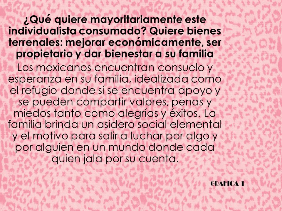 ¿Qué quiere mayoritariamente este individualista consumado
