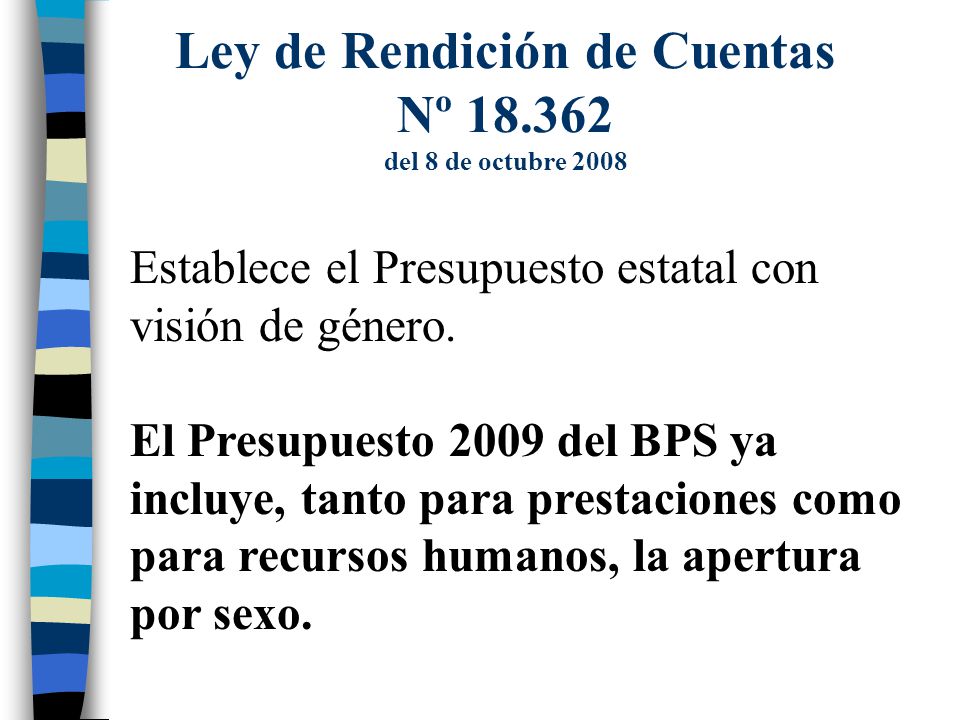 Ley de Rendición de Cuentas Nº del 8 de octubre 2008