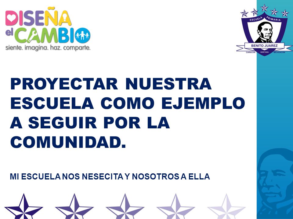 PROYECTAR NUESTRA ESCUELA COMO EJEMPLO A SEGUIR POR LA COMUNIDAD