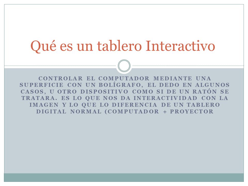Qué es un tablero Interactivo