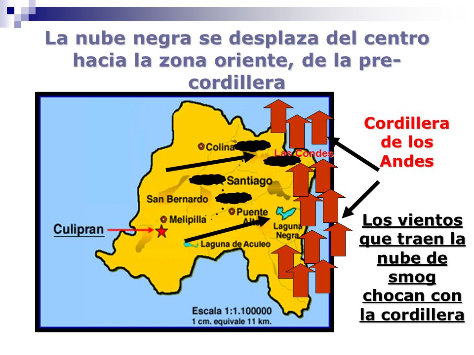 La nube negra se desplaza del centro hacia la zona oriente, de la pre-cordillera