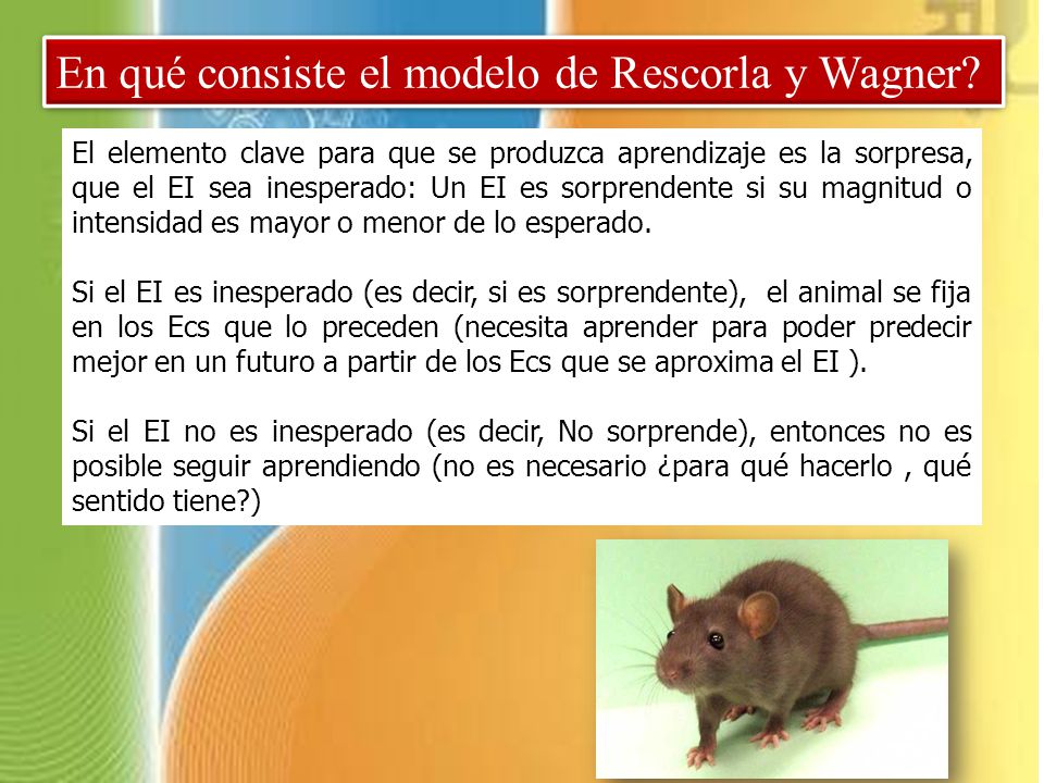 En qué consiste el modelo de Rescorla y Wagner