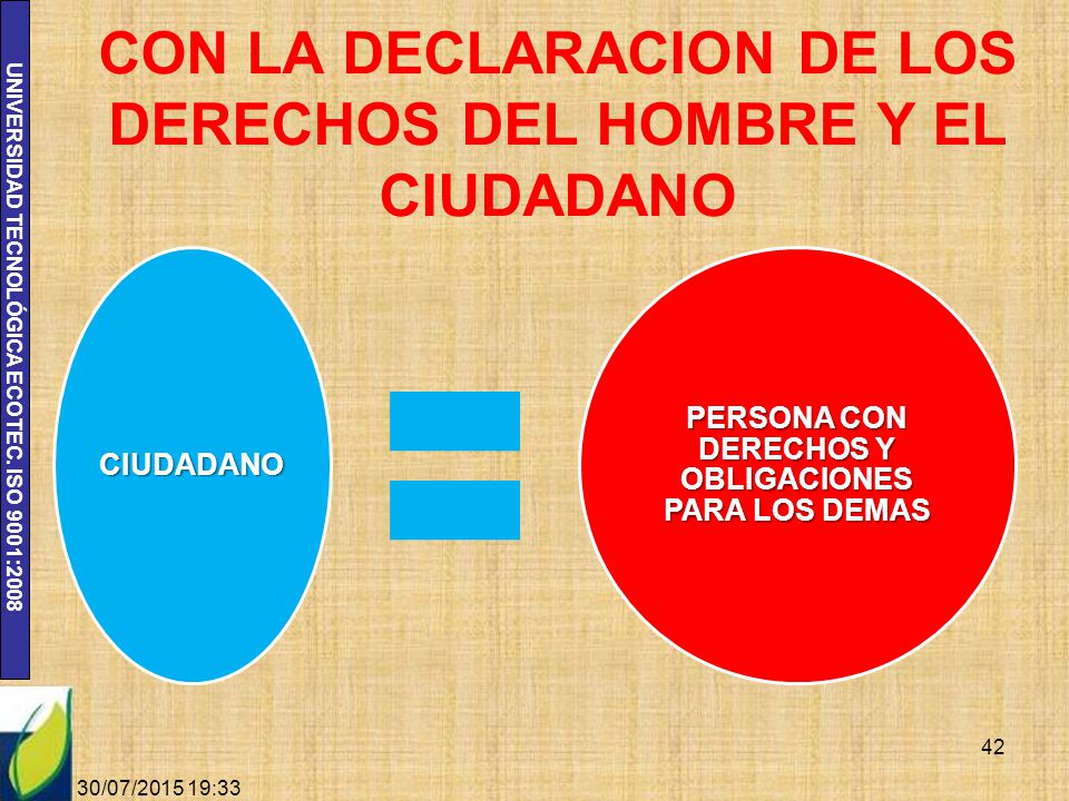 CON LA DECLARACION DE LOS DERECHOS DEL HOMBRE Y EL CIUDADANO