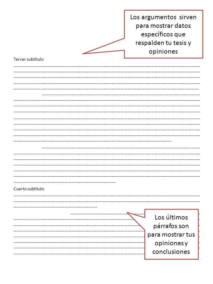 Los últimos párrafos son para mostrar tus opiniones y conclusiones