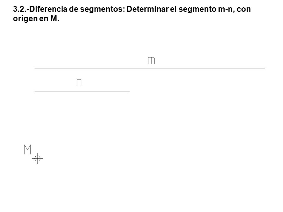 3.2.-Diferencia de segmentos: Determinar el segmento m-n, con origen en M.