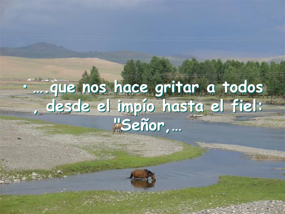 ….que nos hace gritar a todos , desde el impío hasta el fiel: Señor,…