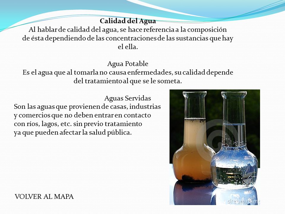 Al hablar de calidad del agua, se hace referencia a la composición