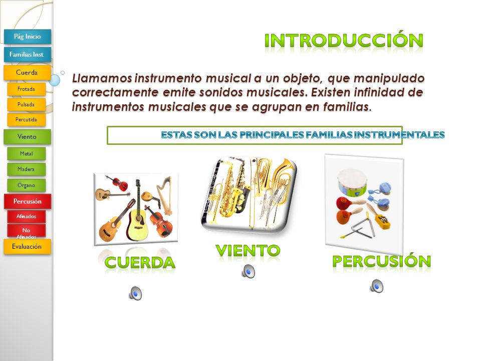 ESTAS SON LAS PRINCIPALES FAMILIAS INSTRUMENTALES