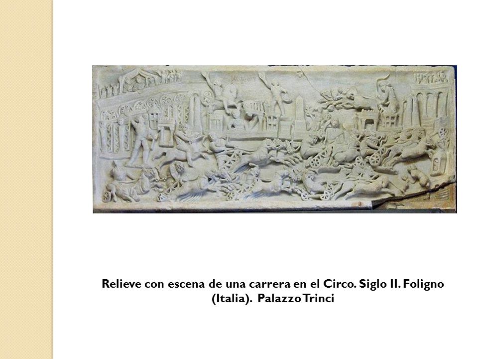 Relieve con escena de una carrera en el Circo. Siglo II