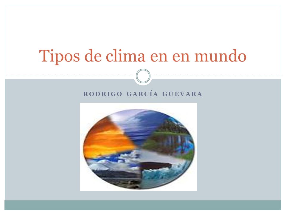 Tipos de clima en en mundo