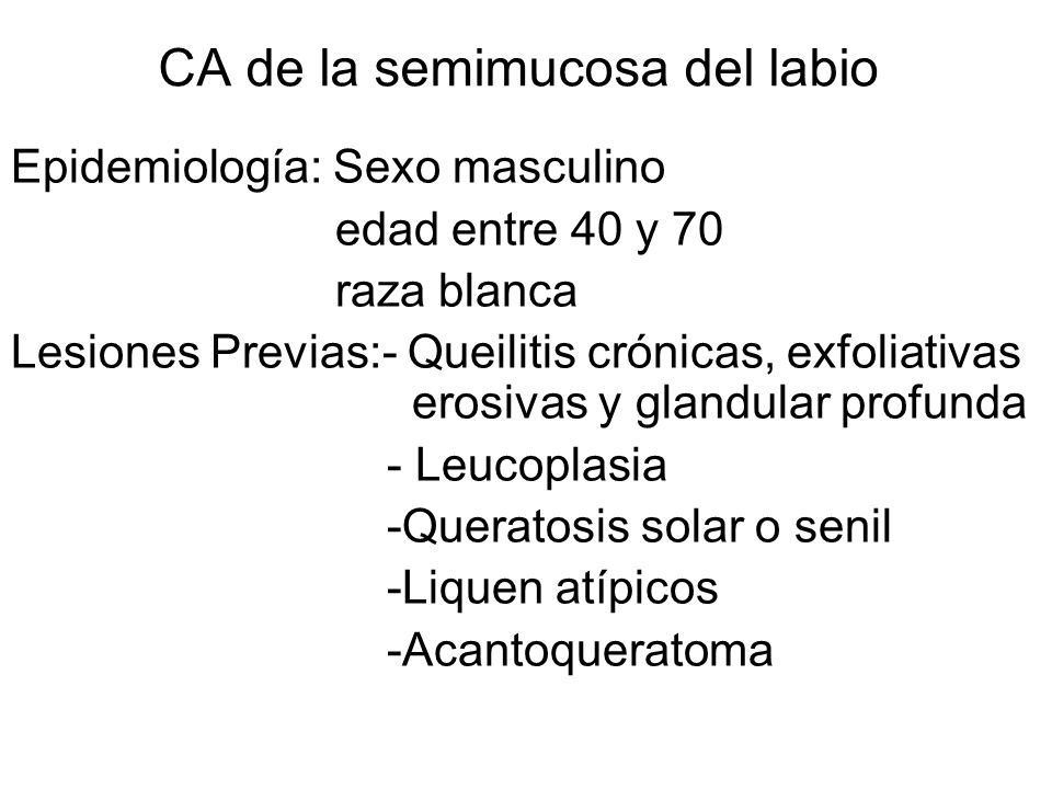 CA de la semimucosa del labio