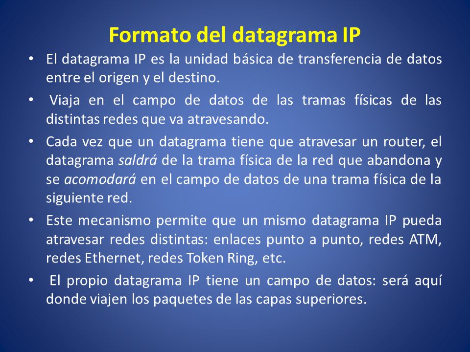 Formato del datagrama IP