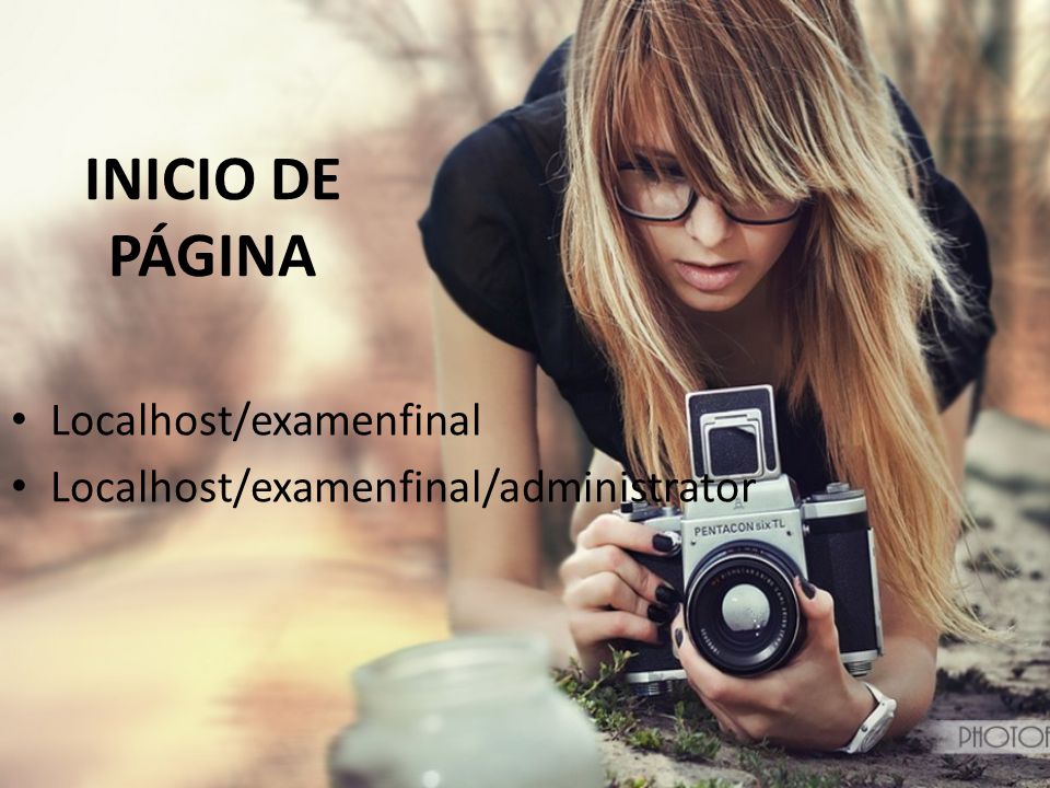 INICIO DE PÁGINA Localhost/examenfinal