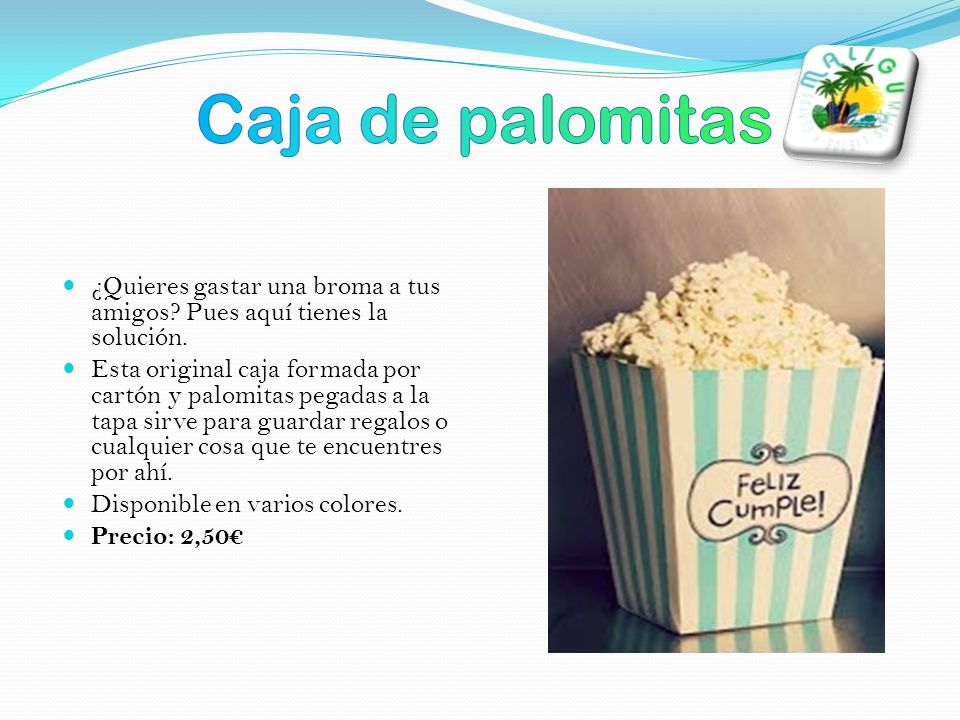 Caja de palomitas ¿Quieres gastar una broma a tus amigos Pues aquí tienes la solución.