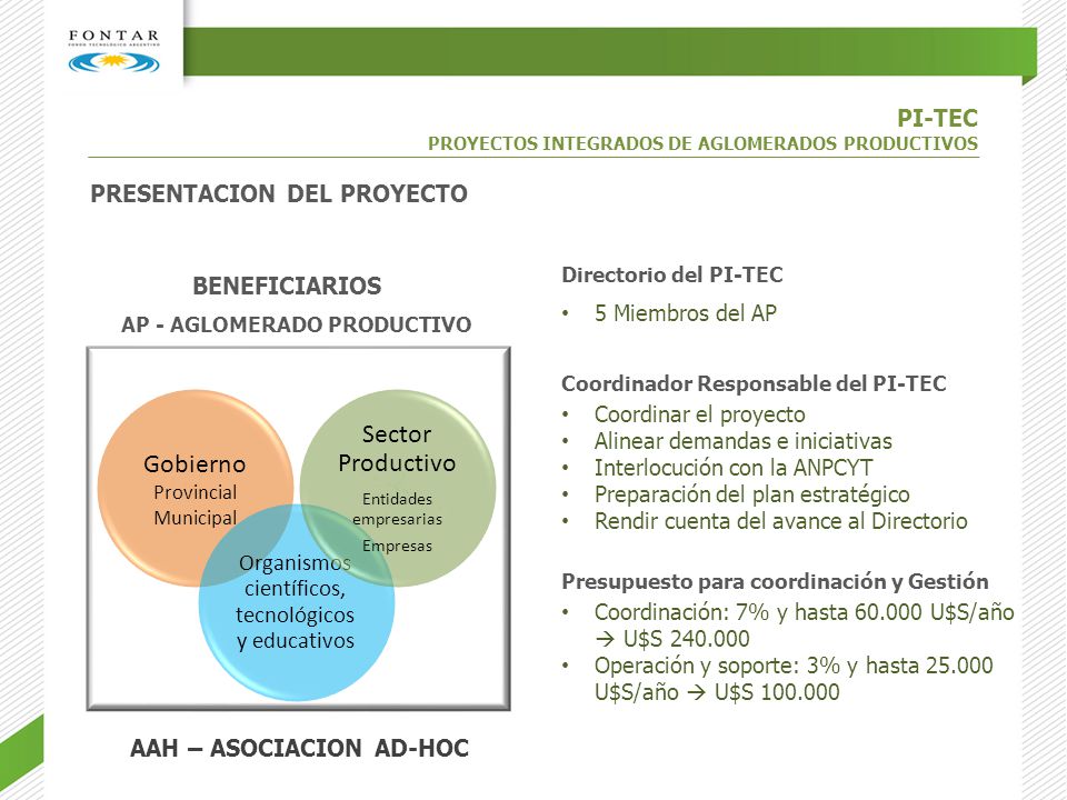 AP - AGLOMERADO PRODUCTIVO AAH – ASOCIACION AD-HOC