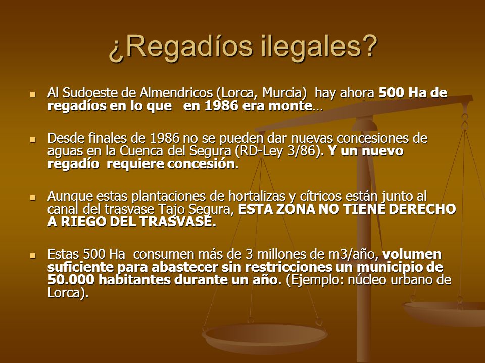 ¿Regadíos ilegales Al Sudoeste de Almendricos (Lorca, Murcia) hay ahora 500 Ha de regadíos en lo que en 1986 era monte…