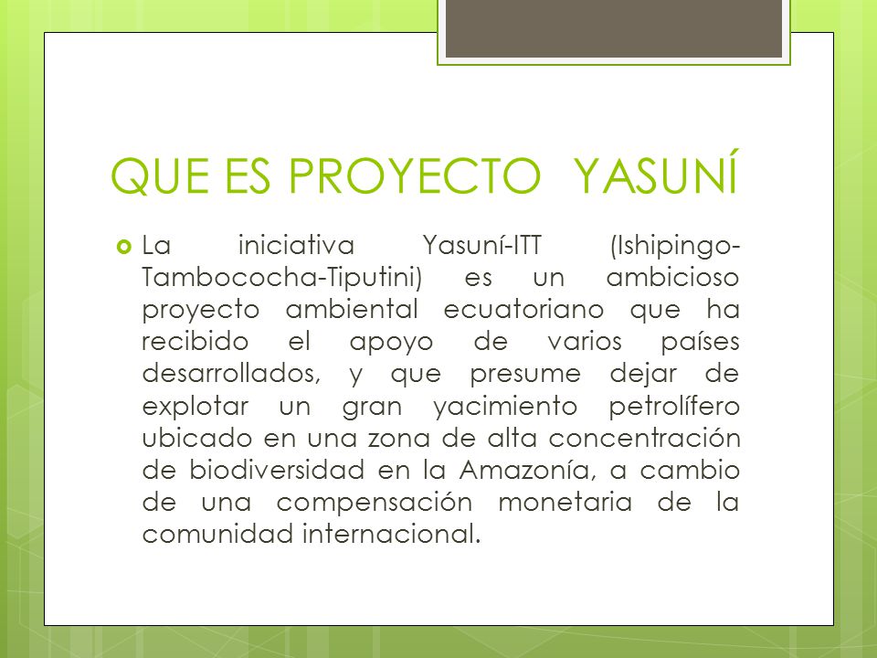 QUE ES PROYECTO YASUNÍ
