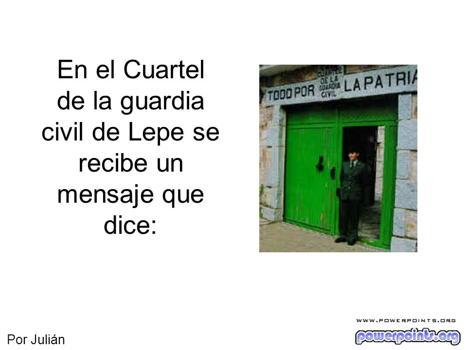 En el Cuartel de la guardia civil de Lepe se recibe un mensaje que dice: