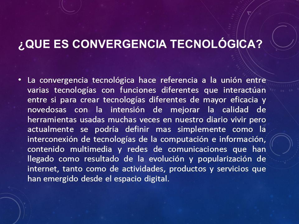 ¿Que es convergencia tecnológica