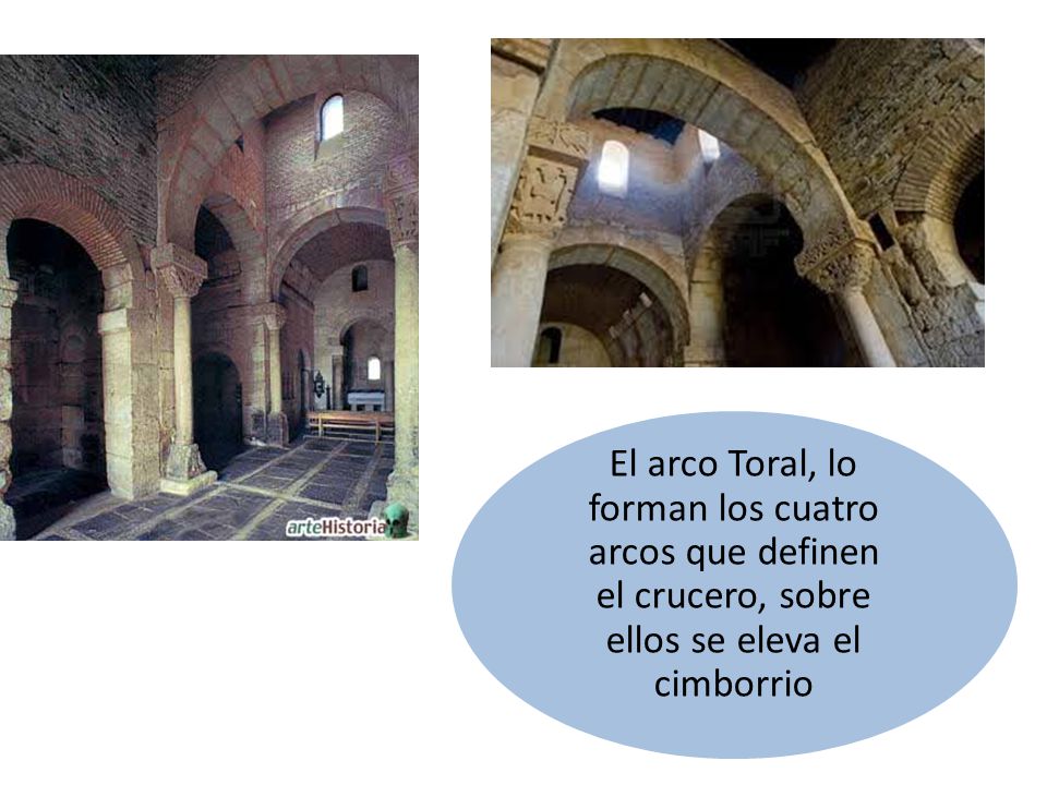 El arco Toral, lo forman los cuatro arcos que definen el crucero, sobre ellos se eleva el cimborrio