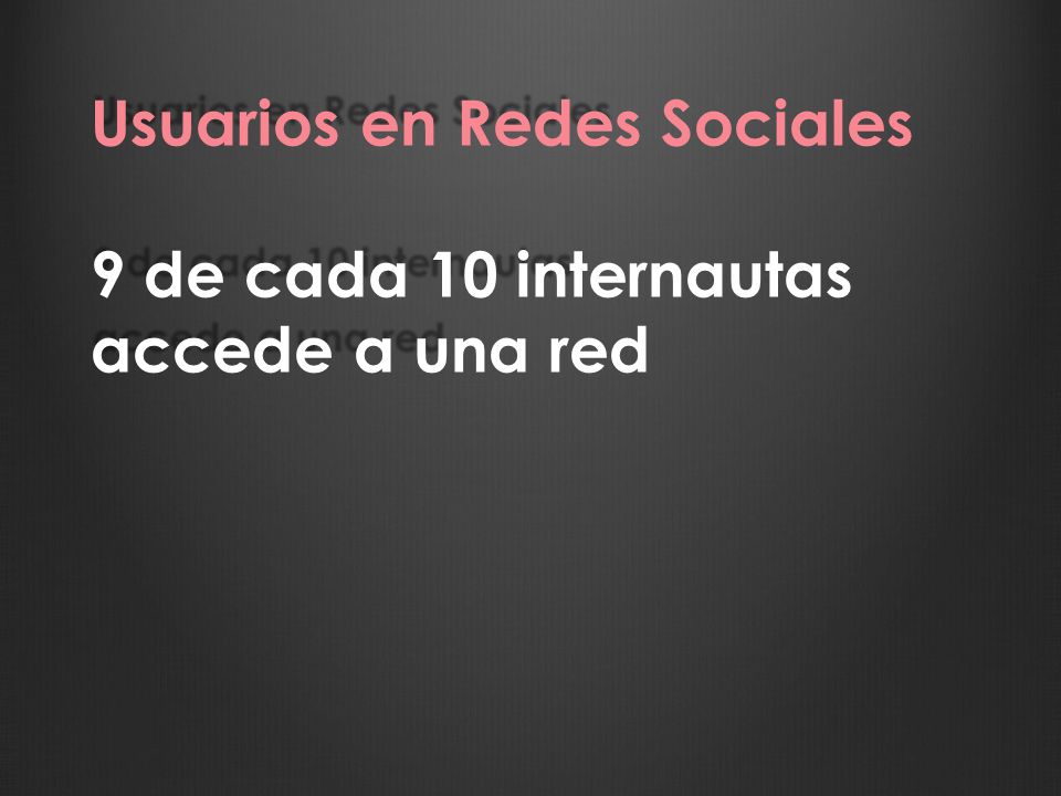 Usuarios en Redes Sociales 9 de cada 10 internautas accede a una red