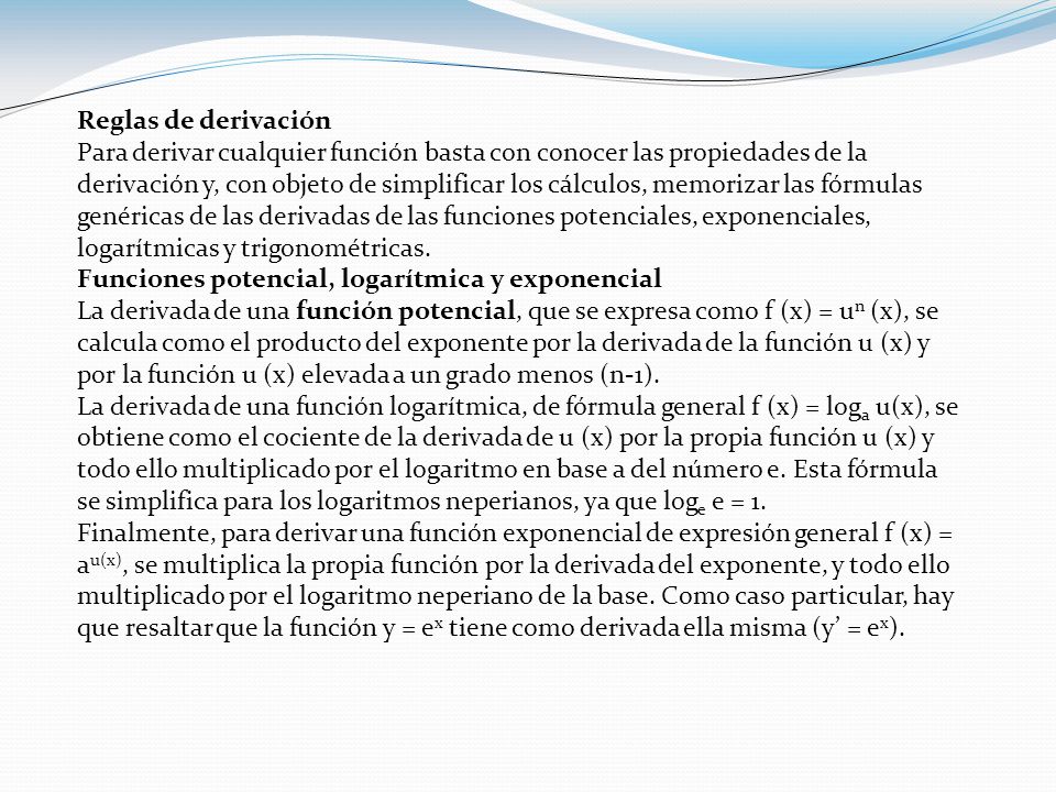 Reglas de derivación