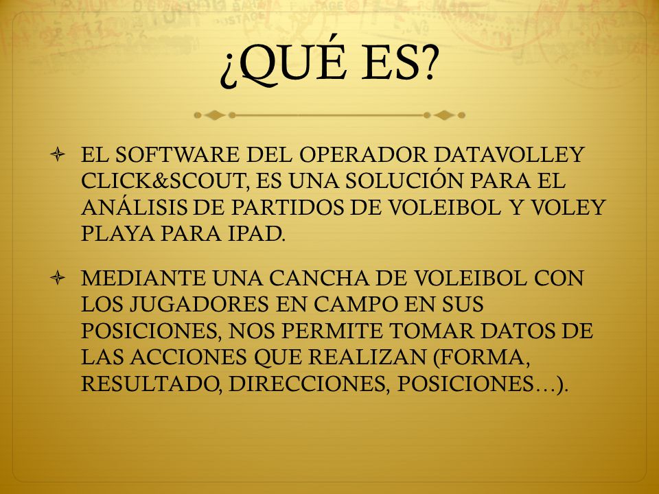 ¿QUÉ ES EL SOFTWARE DEL OPERADOR DATAVOLLEY CLICK&SCOUT, ES UNA SOLUCIÓN PARA EL ANÁLISIS DE PARTIDOS DE VOLEIBOL Y VOLEY PLAYA PARA IPAD.