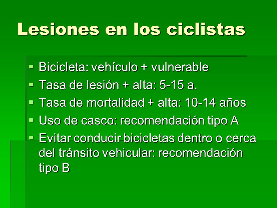 Lesiones en los ciclistas
