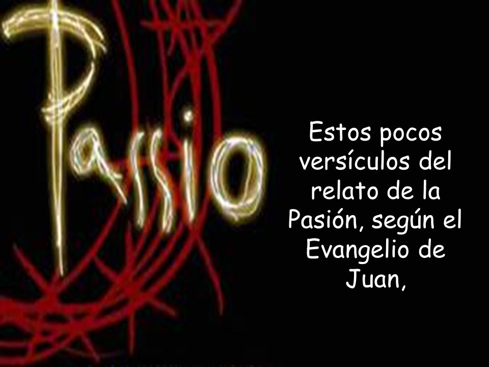 Estos pocos versículos del relato de la Pasión, según el Evangelio de Juan,