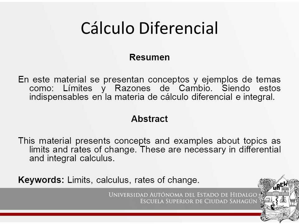 Cálculo Diferencial Resumen