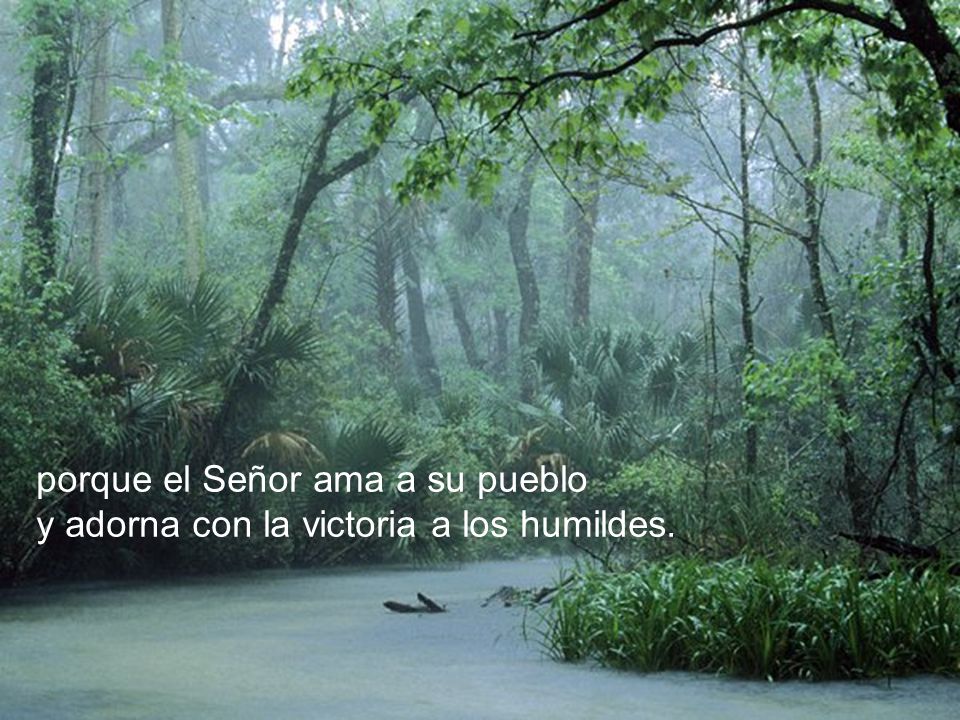 porque el Señor ama a su pueblo y adorna con la victoria a los humildes.
