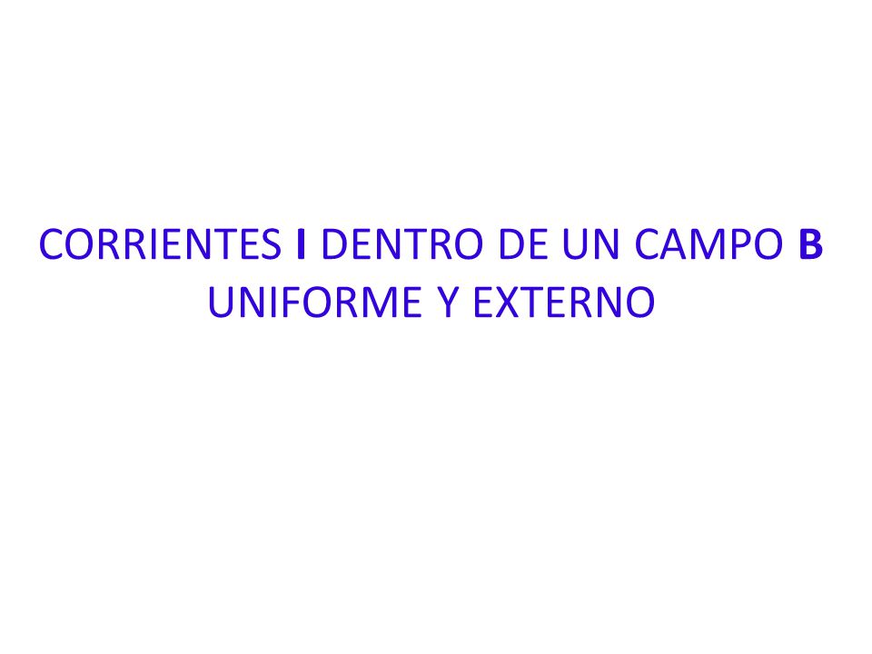 CORRIENTES I DENTRO DE UN CAMPO B UNIFORME Y EXTERNO
