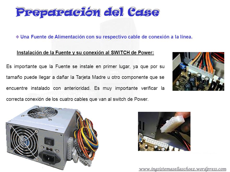 Instalación de la Fuente y su conexión al SWITCH de Power: