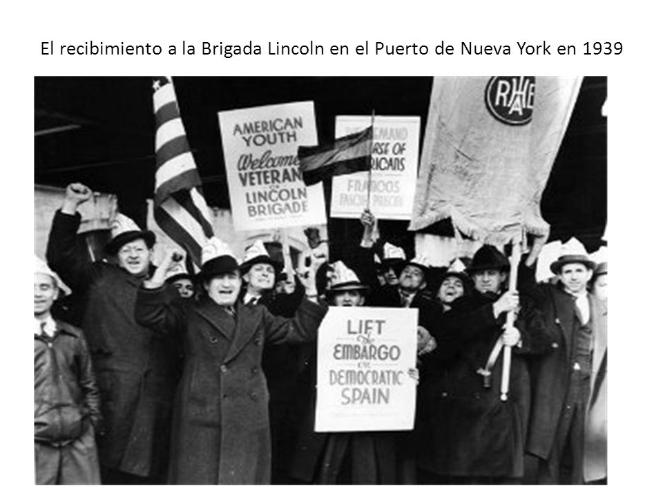 El recibimiento a la Brigada Lincoln en el Puerto de Nueva York en 1939