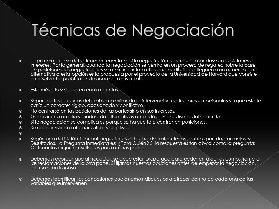 Técnicas de Negociación