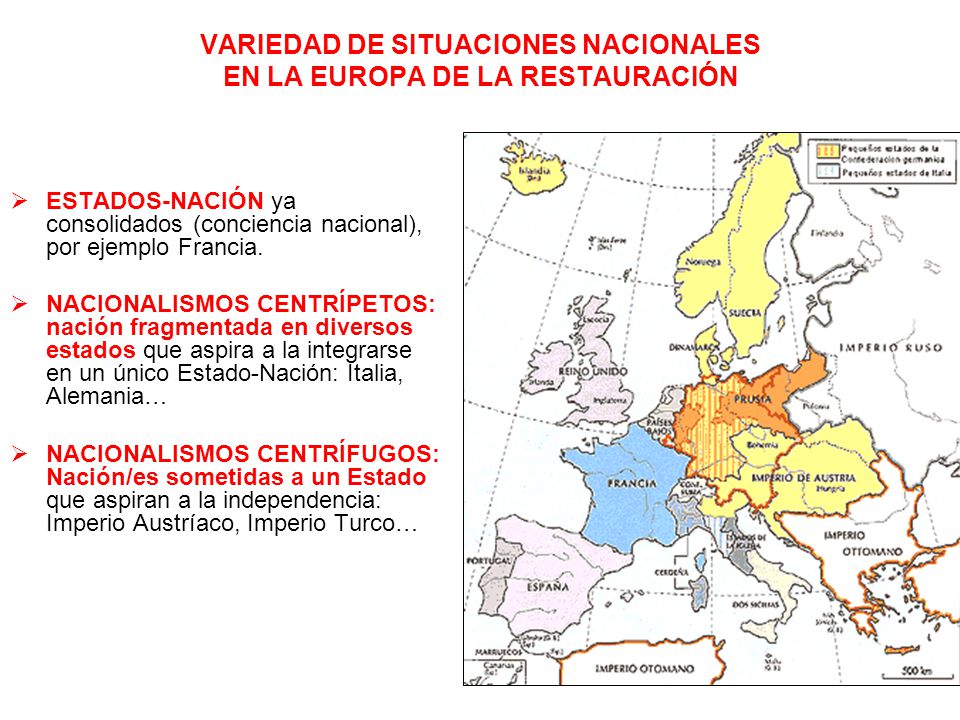 VARIEDAD DE SITUACIONES NACIONALES EN LA EUROPA DE LA RESTAURACIÓN