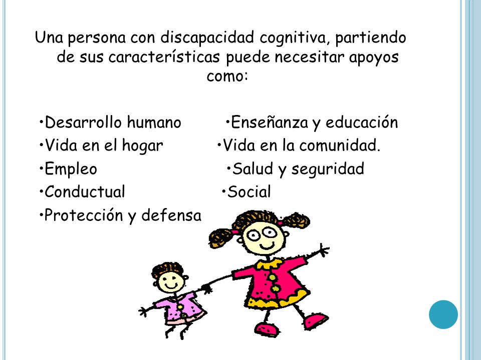 Una persona con discapacidad cognitiva, partiendo de sus características puede necesitar apoyos como: