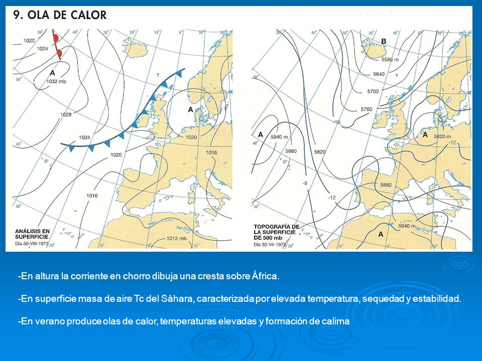 -En altura la corriente en chorro dibuja una cresta sobre África.