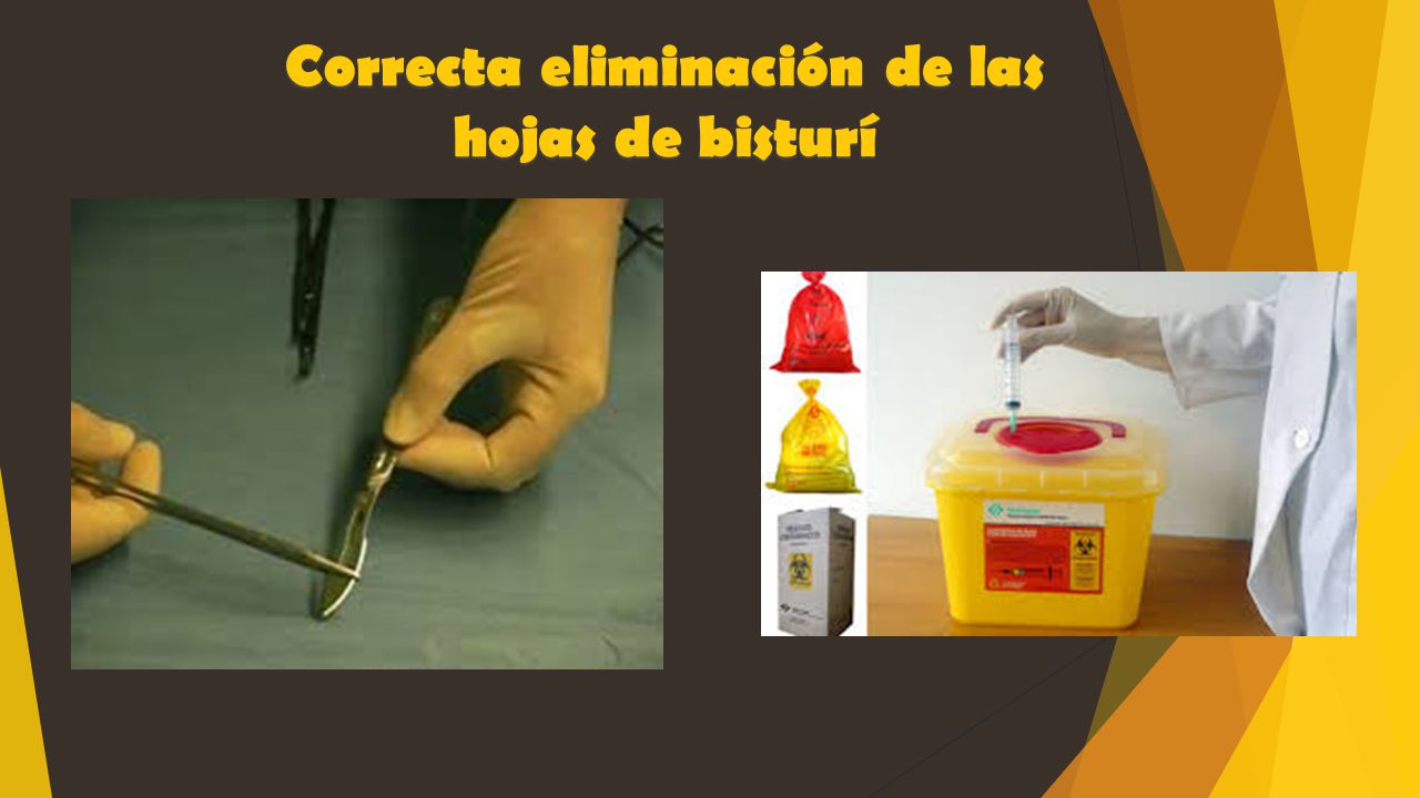 Correcta eliminación de las hojas de bisturí